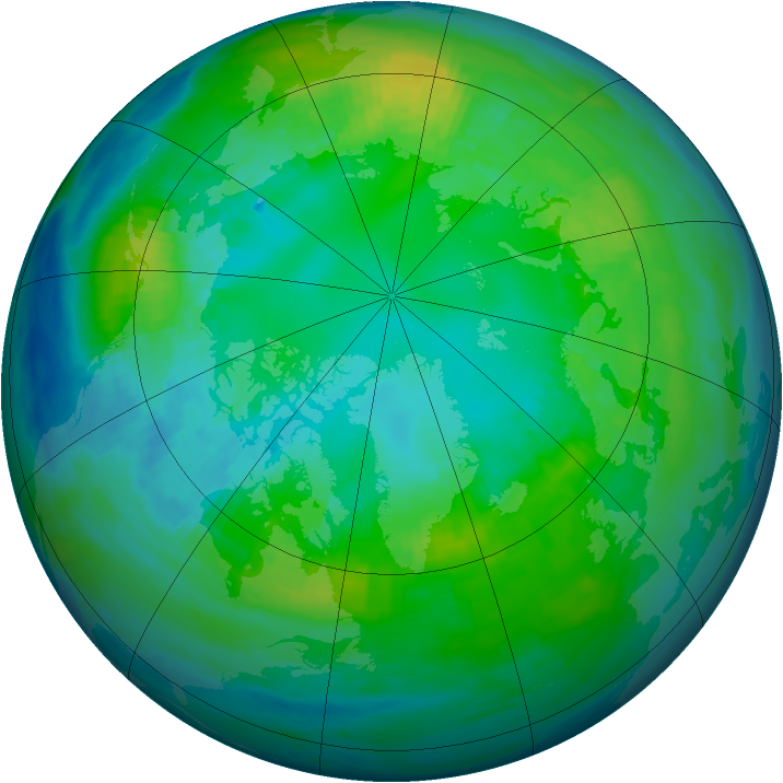 Arctic ozone map for 24 October 1984